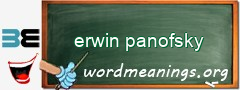 WordMeaning blackboard for erwin panofsky